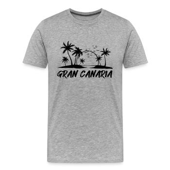 Grande Canarie - T-shirt bio Premium Homme - gris chiné - Devant - Damien (186cm)