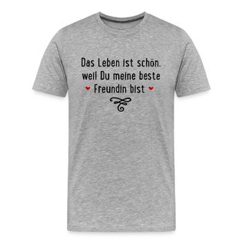 Beste Freundin - Männer Premium Bio T-Shirt - Grau meliert - Vorne - Damien (186cm)
