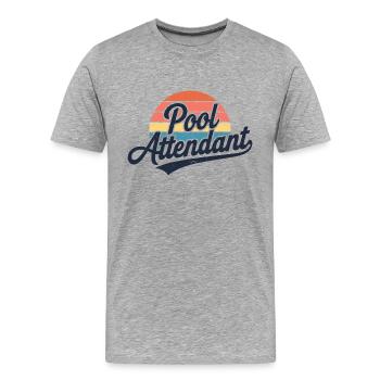 Humour au bord de la piscine - T-shirt bio Premium Homme - gris chiné - Devant - Damien (186cm)