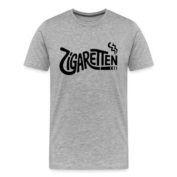 Zigaretten - Deutsche Memes - Männer Premium Bio T-Shirt - Grau meliert - Vorne - Damien (186cm)