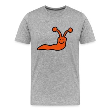 Schnecke - Männer Premium Bio T-Shirt - Grau meliert - Vorne - Damien (186cm)