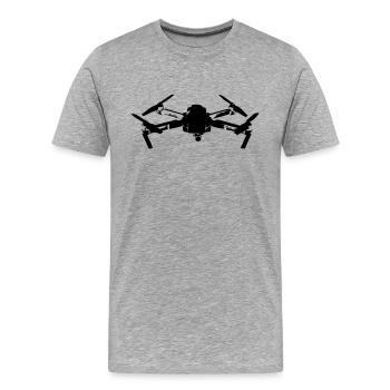 Drohne - Männer Premium Bio T-Shirt - Grau meliert - Vorne - Damien (186cm)