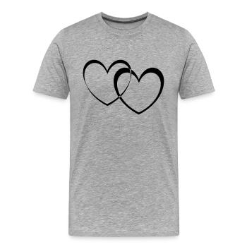 doppelherzen - Männer Premium Bio T-Shirt - Grau meliert - Vorne - Damien (186cm)