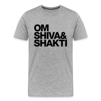 OM SHIVA & SHAKTI - Männer Premium Bio T-Shirt - Grau meliert - Vorne - Damien (186cm)