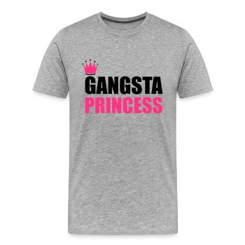 Gangsta Princess - Männer Premium Bio T-Shirt - Grau meliert - Vorne - Damien (186cm)