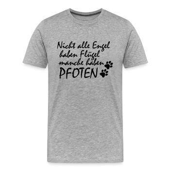 Pfoten Engel - Männer Premium Bio T-Shirt - Grau meliert - Vorne - Damien (186cm)
