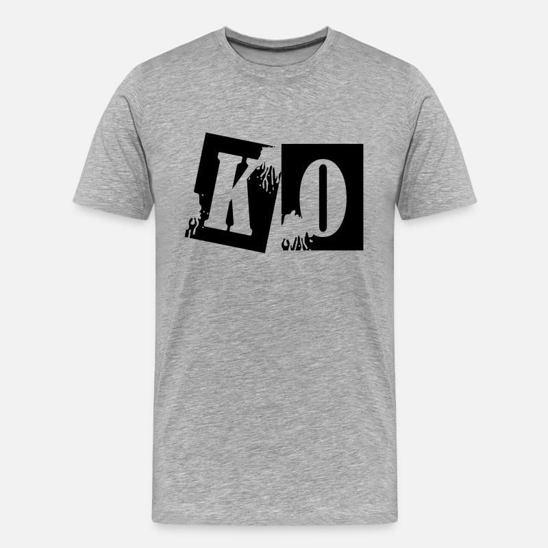 ko_boxing_01 - Männer Premium Bio T-Shirt - Grau meliert