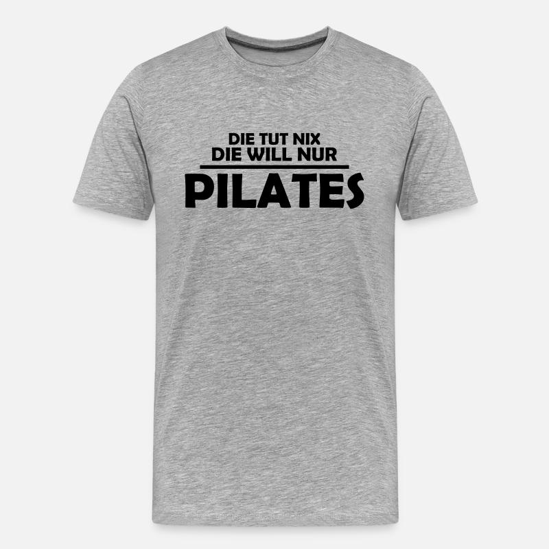 pilates - Männer Premium Bio T-Shirt - Grau meliert
