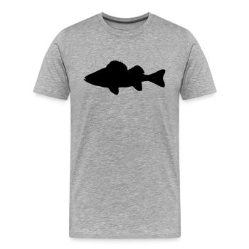 barsch fisch silhouette - Männer Premium Bio T-Shirt - Grau meliert - Vorne - Damien (186cm)
