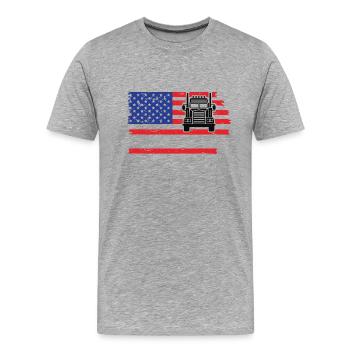Camion USA - T-shirt bio Premium Homme - gris chiné - Devant - Damien (186cm)