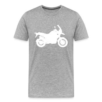 Moto Lifestyle / Moto / Moto motard - T-shirt bio Premium Homme - gris chiné - Devant - Damien (186cm)