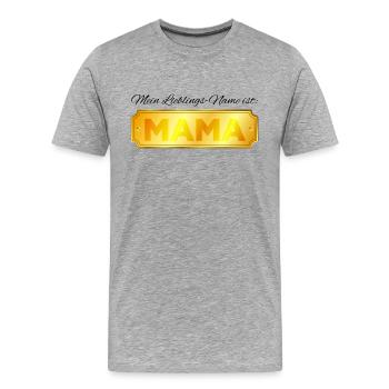 Mon nom préféré est MAMA - Cadeau de fête des mères - T-shirt bio Premium Homme - gris chiné - Devant - Damien (186cm)