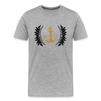 Anchor Coat of Arms - Men's Premium Organic T-Shirt - heather grey - Front - Damien (186cm)