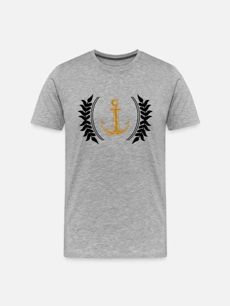Anchor Coat of Arms - Men's Premium Organic T-Shirt - heather grey