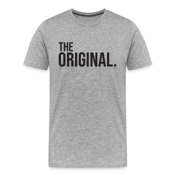 The Original - Männer Premium Bio T-Shirt - Grau meliert - Vorne - Damien (186cm)