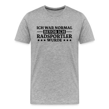 Radsportler Mountainbike Bike Fun Fahrrad Geschenk - Männer Premium Bio T-Shirt - Grau meliert - Vorne - Damien (186cm)