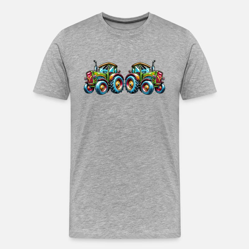 traktor 2 - Männer Premium Bio T-Shirt - Grau meliert