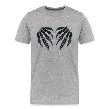 krallen 2 - Männer Premium Bio T-Shirt - Grau meliert - Vorne - Damien (186cm)