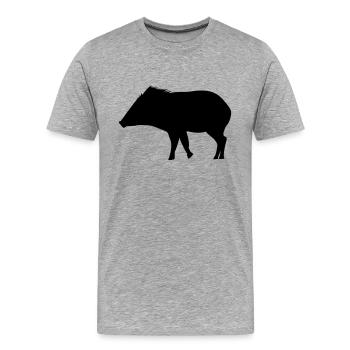 Sanglier - T-shirt bio Premium Homme - gris chiné - Devant - Damien (186cm)