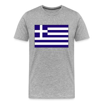 Griechenland Fahne Flagge - Männer Premium Bio T-Shirt - Grau meliert - Vorne - Damien (186cm)