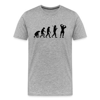 Fitness Evolution - T-shirt bio Premium Homme - gris chiné - Devant - Damien (186cm)