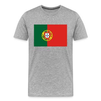 Portugiesische Flagge - Männer Premium Bio T-Shirt - Grau meliert - Vorne - Damien (186cm)