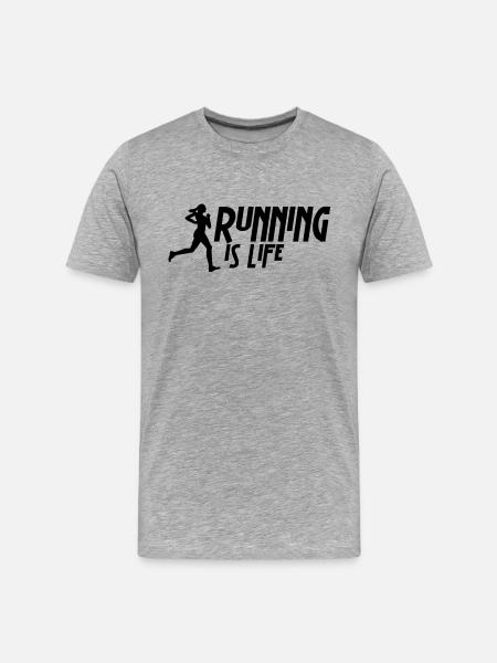 running is life female i 1c - Men's Premium Organic T-Shirt - heather grey