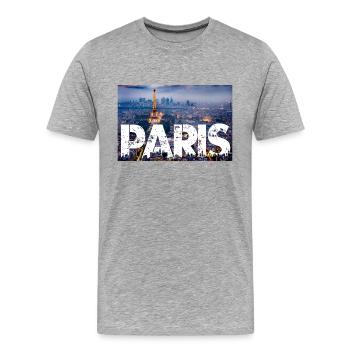 Paris Tour Eiffel - T-shirt bio Premium Homme - gris chiné - Devant - Damien (186cm)