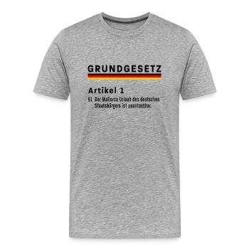 Grundgesetz Mallorca Urlaub Satire - Männer Premium Bio T-Shirt - Grau meliert - Vorne - Damien (186cm)