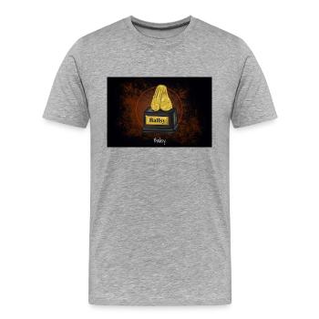 Drawing (in german Zeichnung) Ballsy - Männer Premium Bio T-Shirt - Grau meliert - Vorne - Damien (186cm)