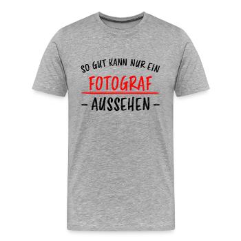 Fleischer Metzger Beruf Lustiger Spruch Geschenk - Männer Premium Bio T-Shirt - Grau meliert - Vorne - Damien (186cm)