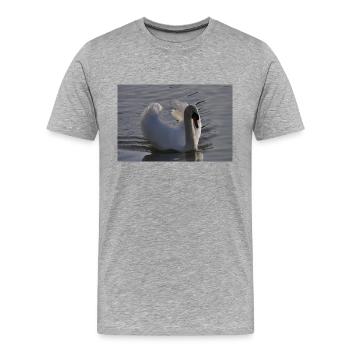 Schwan Poster - Männer Premium Bio T-Shirt - Grau meliert - Vorne - Damien (186cm)