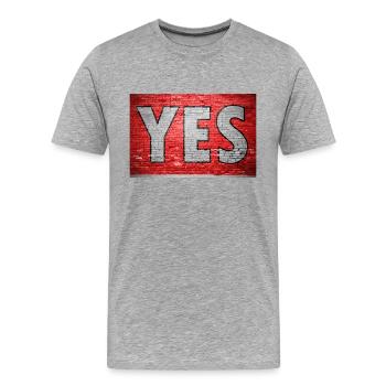 Oui Graffiti de mur de briques - T-shirt bio Premium Homme - gris chiné - Devant - Damien (186cm)