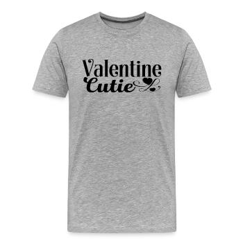 Valentine Cutie - T-shirt bio Premium Homme - gris chiné - Devant - Damien (186cm)