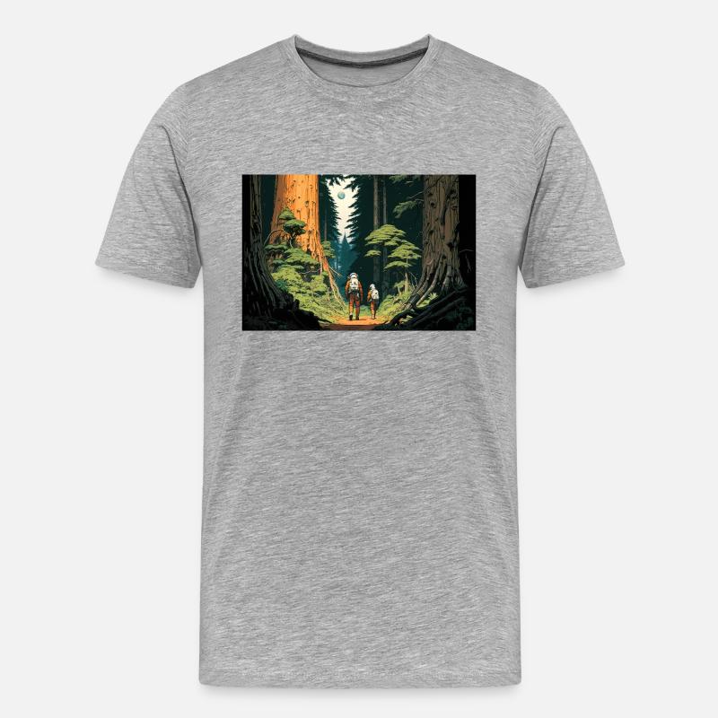 Interstelar im Wald - Männer Premium Bio T-Shirt - Grau meliert