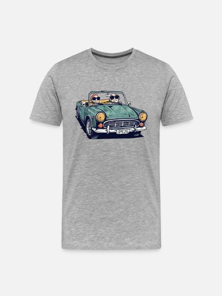 Denise et roger en cabriolet - T-shirt bio Premium Homme - gris chiné