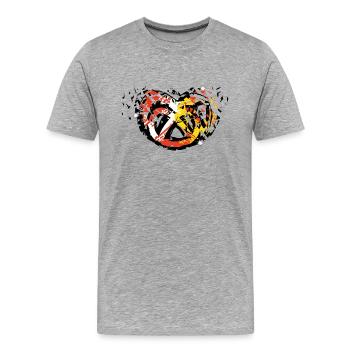 Bretzel Alsace eclat free - T-shirt bio Premium Homme - gris chiné - Devant - Damien (186cm)