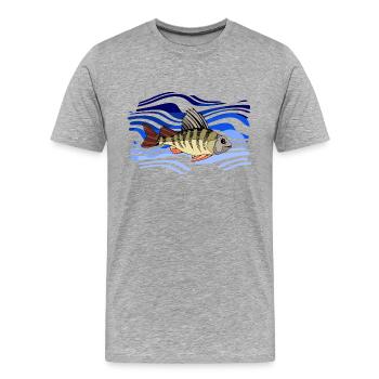 Poisson - T-shirt bio Premium Homme - gris chiné - Devant - Damien (186cm)