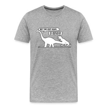 Not this Idiot again - Männer Premium Bio T-Shirt - Grau meliert - Vorne - Damien (186cm)