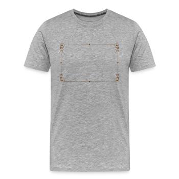Nostalgie Cadre, Carré, Ornement - T-shirt bio Premium Homme - gris chiné - Devant - Damien (186cm)