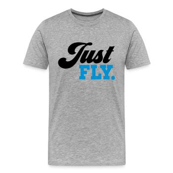 fliegen - Männer Premium Bio T-Shirt - Grau meliert - Vorne - Damien (186cm)