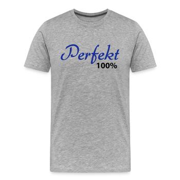 100% parfait - T-shirt bio Premium Homme - gris chiné - Devant - Damien (186cm)