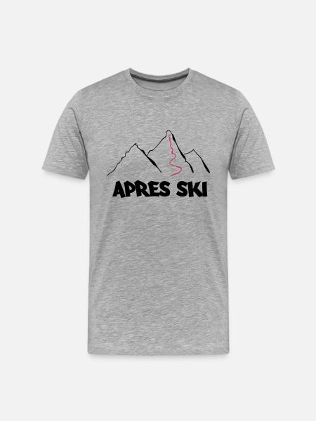 apres ski - Männer Premium Bio T-Shirt - Grau meliert