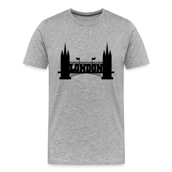 london - Männer Premium Bio T-Shirt - Grau meliert - Vorne - Damien (186cm)