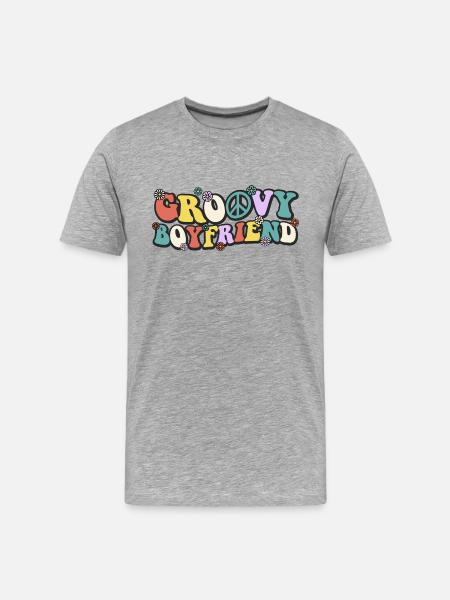 Groovy boyfriend - Männer Premium Bio T-Shirt - Grau meliert