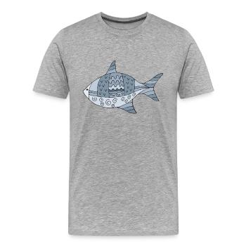Poisson - T-shirt bio Premium Homme - gris chiné - Devant - Damien (186cm)