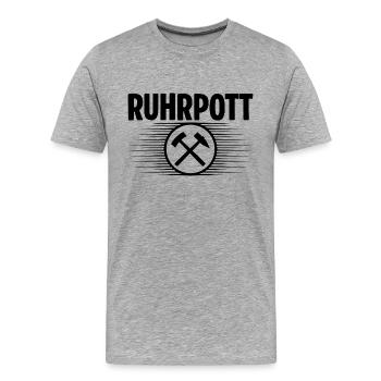 Ruhrpott Glueck auf - Männer Premium Bio T-Shirt - Grau meliert - Vorne - Damien (186cm)