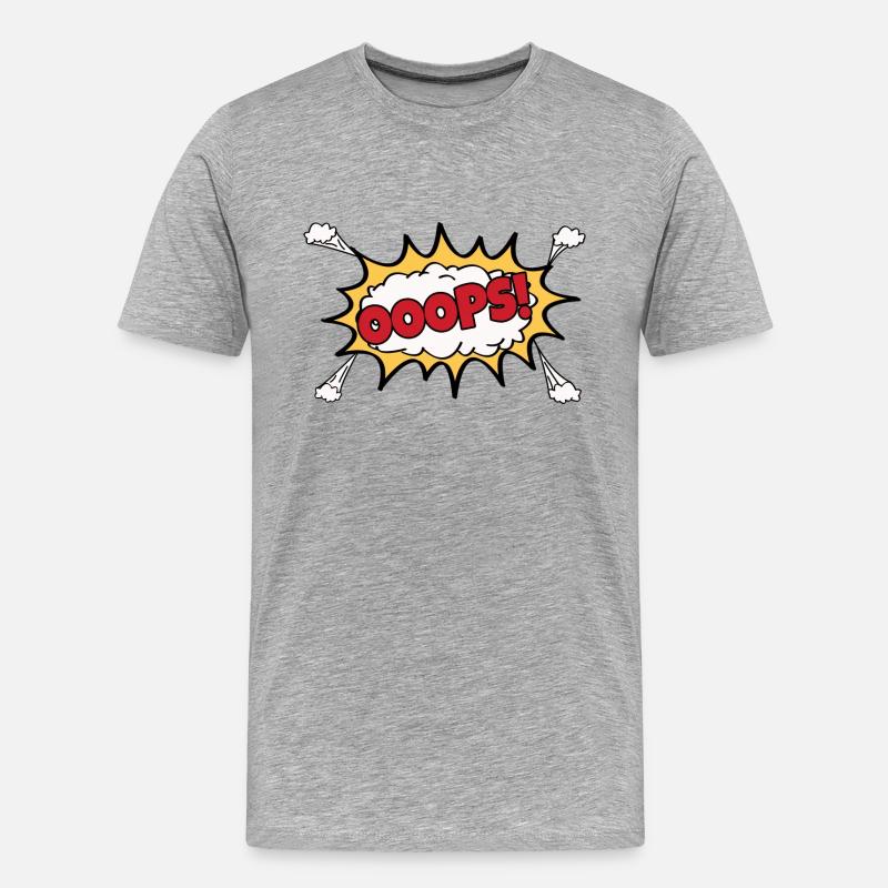 OOOPS Comic Graffiti - Männer Premium Bio T-Shirt - Grau meliert