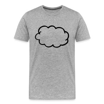Wolke - Männer Premium Bio T-Shirt - Grau meliert - Vorne - Damien (186cm)