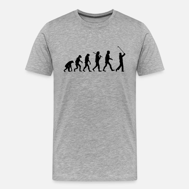 evolution Golf - Männer Premium Bio T-Shirt - Grau meliert